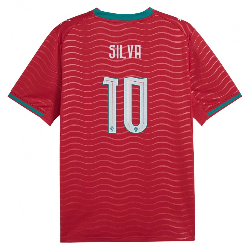 Danxen Niño Camiseta Portugal Jessica Silva #10 Rojo Verde Blanco 1ª Equipación 26-28 La Camisa