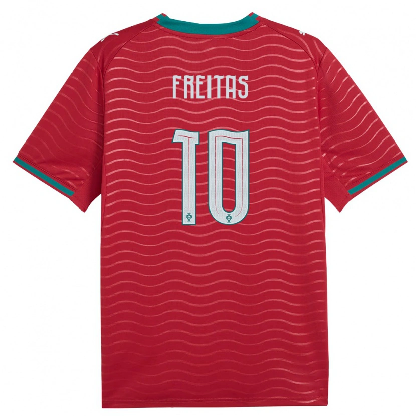 Danxen Niño Camiseta Portugal Tiago Freitas #10 Rojo Verde Blanco 1ª Equipación 26-28 La Camisa