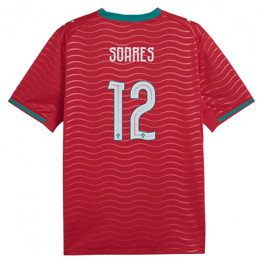Danxen Niño Camiseta Portugal Samuel Soares #12 Rojo Verde Blanco 1ª Equipación 26-28 La Camisa