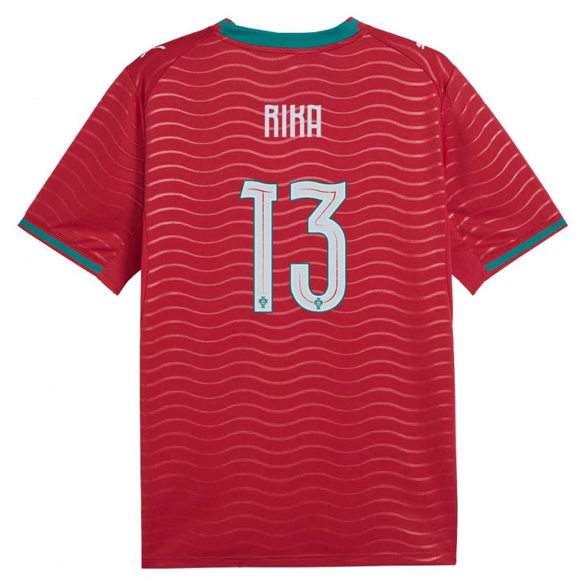 Danxen Niño Camiseta Portugal Rika #13 Rojo Verde Blanco 1ª Equipación 26-28 La Camisa