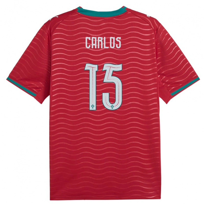 Danxen Niño Camiseta Portugal Ze Carlos #15 Rojo Verde Blanco 1ª Equipación 26-28 La Camisa