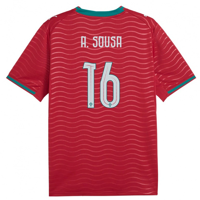 Danxen Niño Camiseta Portugal Afonso Sousa #16 Rojo Verde Blanco 1ª Equipación 26-28 La Camisa