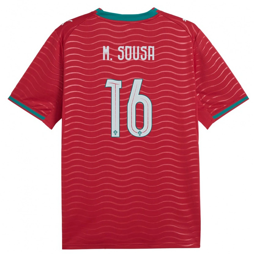 Danxen Niño Camiseta Portugal Martim Sousa #16 Rojo Verde Blanco 1ª Equipación 26-28 La Camisa