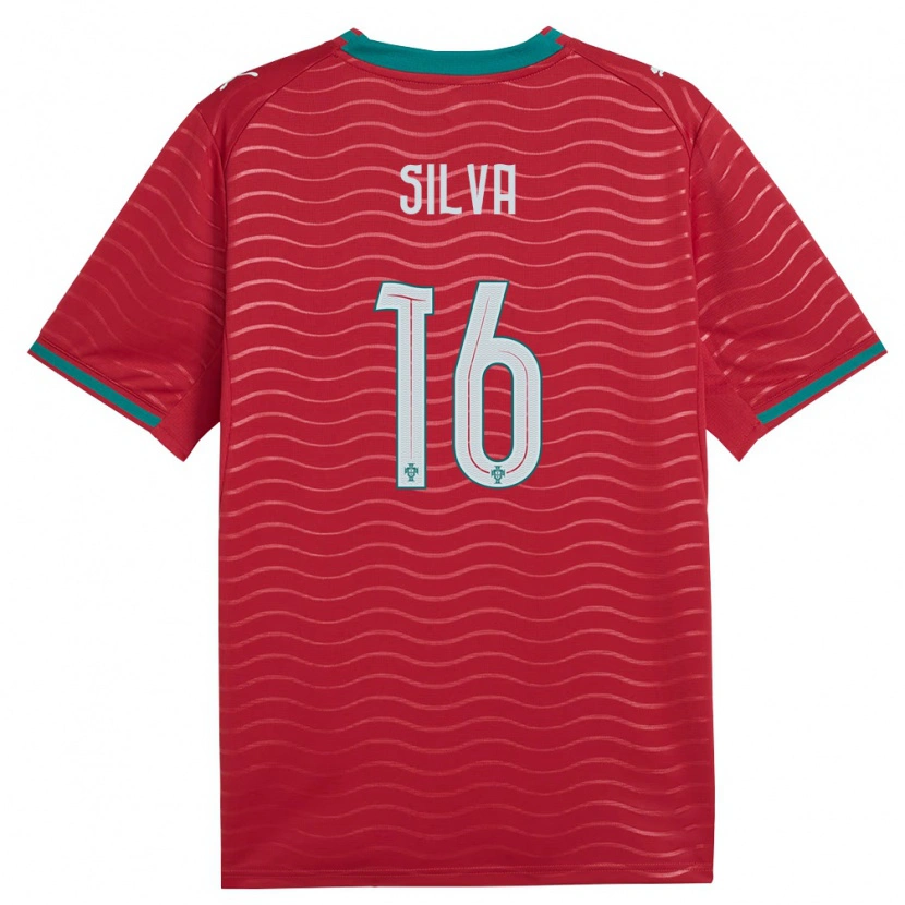 Danxen Niño Camiseta Portugal Diana Silva #16 Rojo Verde Blanco 1ª Equipación 26-28 La Camisa