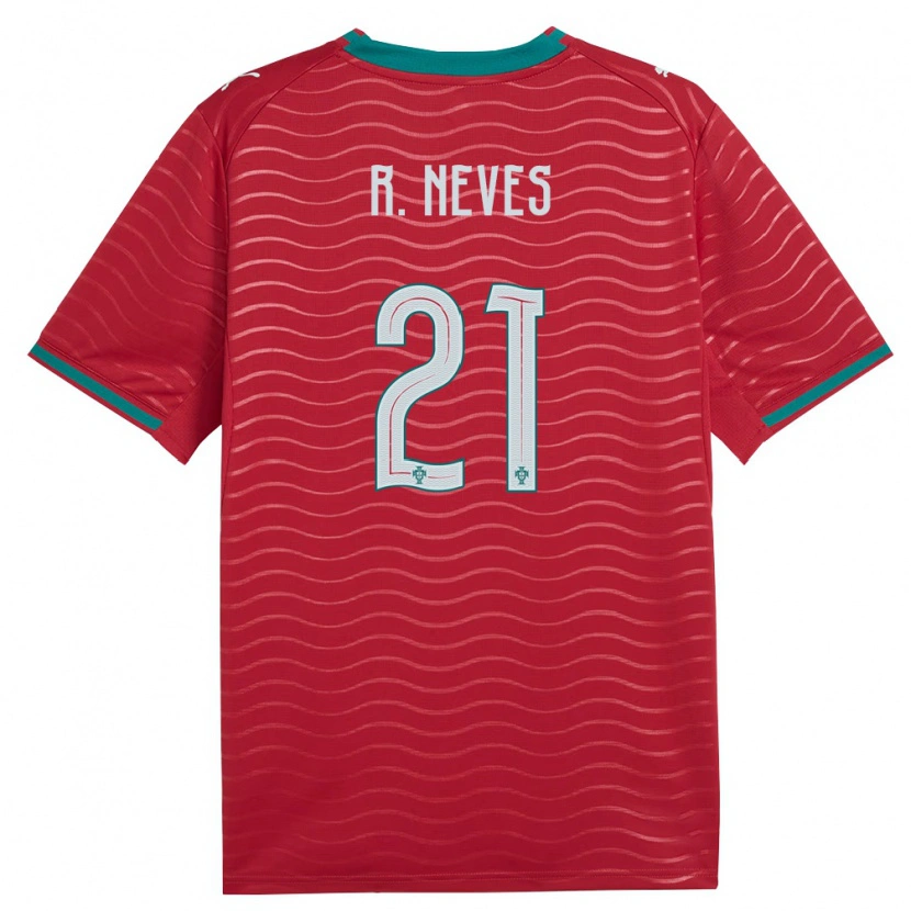 Danxen Niño Camiseta Portugal Rúben Neves #21 Rojo Verde Blanco 1ª Equipación 26-28 La Camisa