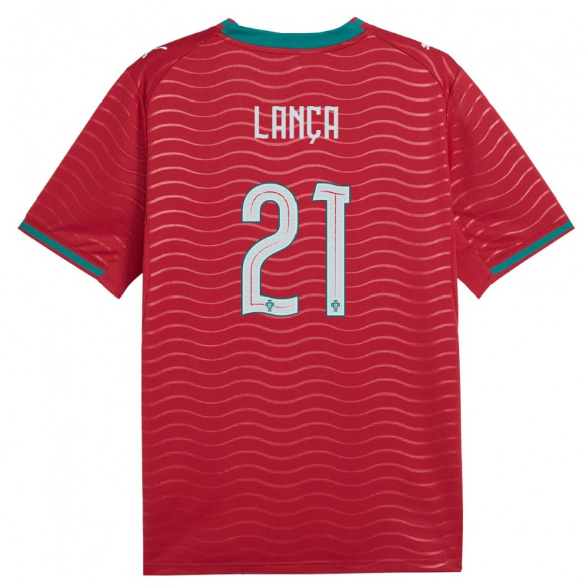 Danxen Niño Camiseta Portugal Gabriel Lança #21 Rojo Verde Blanco 1ª Equipación 26-28 La Camisa
