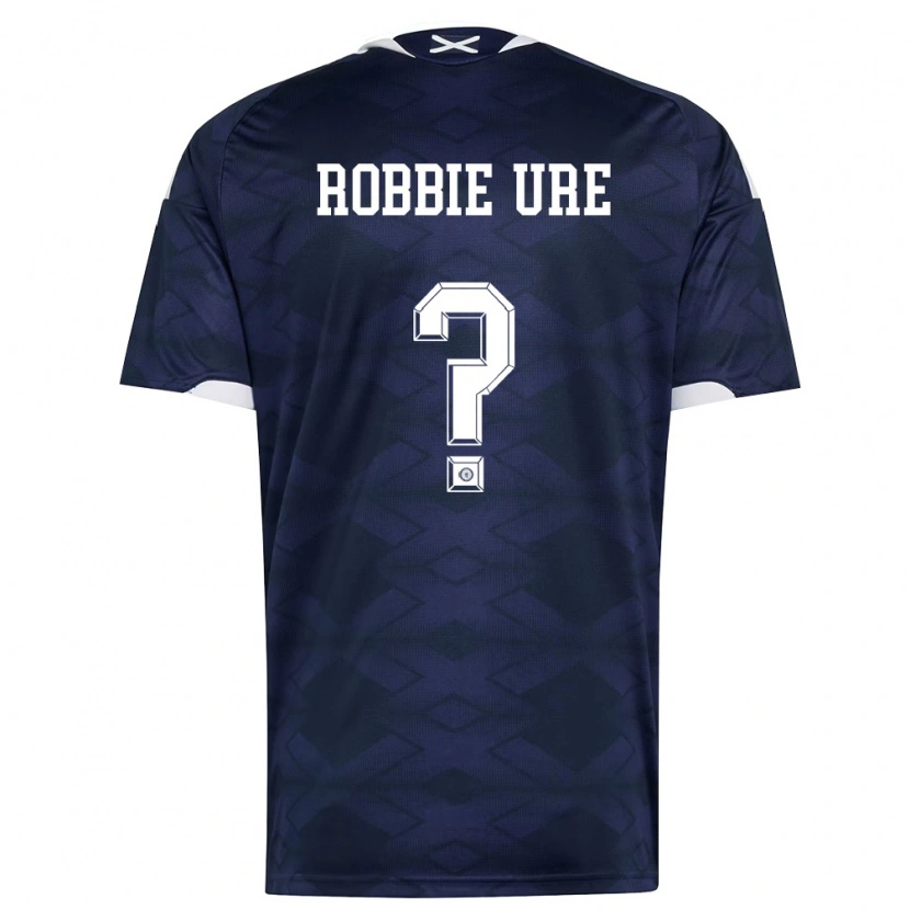Danxen Niño Camiseta Escocia Robbie Ure #0 Marino Blanco 1ª Equipación 26-28 La Camisa