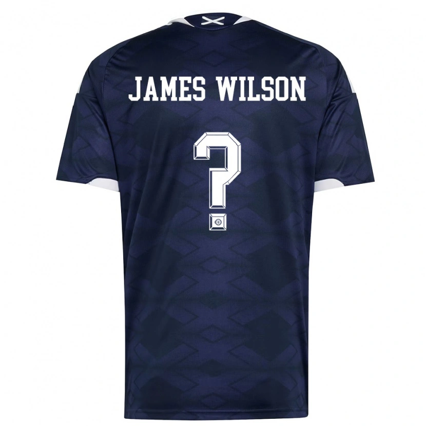Danxen Niño Camiseta Escocia James Wilson #0 Marino Blanco 1ª Equipación 26-28 La Camisa
