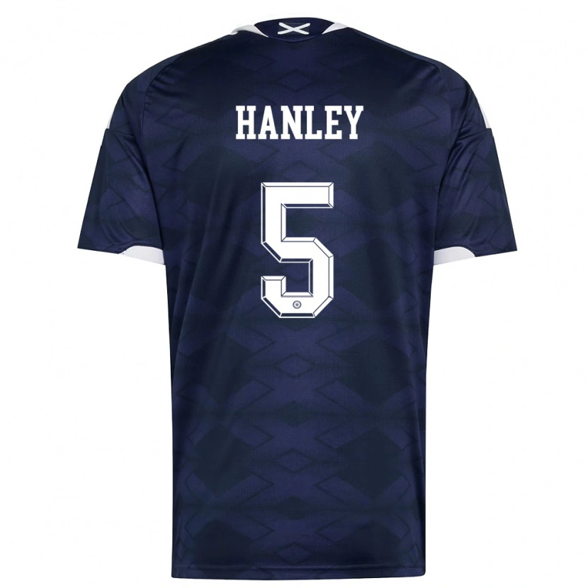 Danxen Niño Camiseta Escocia Grant Hanley #5 Marino Blanco 1ª Equipación 26-28 La Camisa