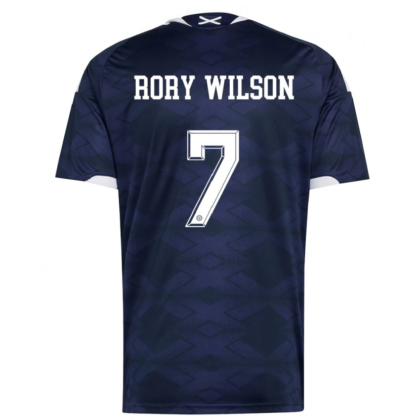 Danxen Niño Camiseta Escocia Rory Wilson #7 Marino Blanco 1ª Equipación 26-28 La Camisa