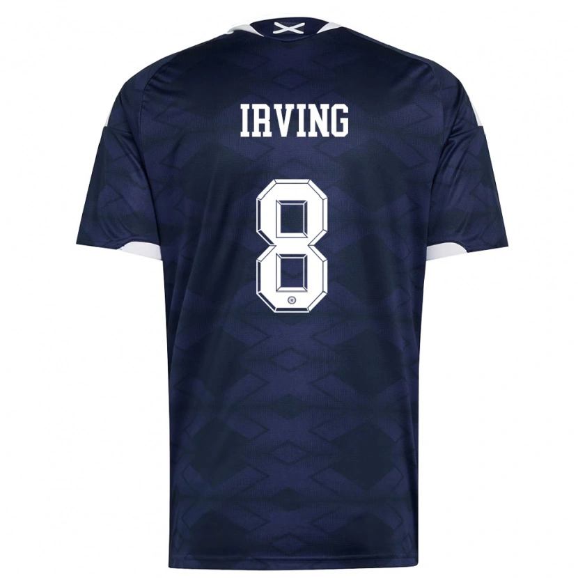 Danxen Niño Camiseta Escocia Andrew Irving #8 Marino Blanco 1ª Equipación 26-28 La Camisa