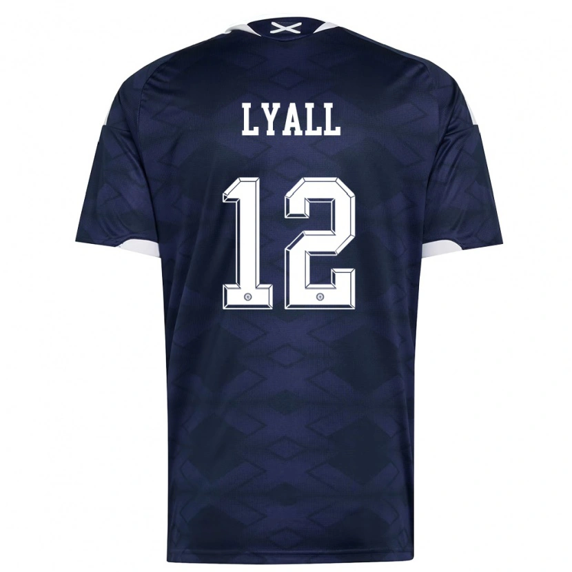 Danxen Niño Camiseta Escocia Warren Lyall #12 Marino Blanco 1ª Equipación 26-28 La Camisa
