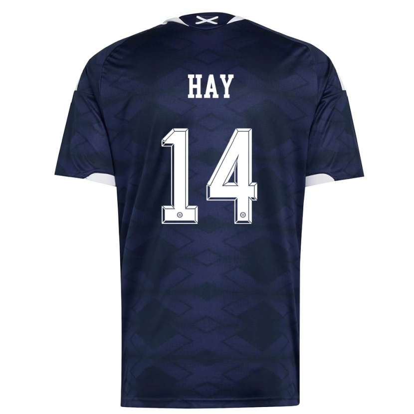 Danxen Niño Camiseta Escocia Brogan Hay #14 Marino Blanco 1ª Equipación 26-28 La Camisa