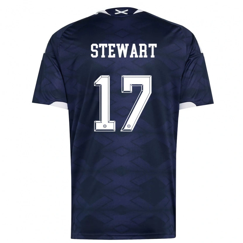 Danxen Niño Camiseta Escocia Lewis Stewart #17 Marino Blanco 1ª Equipación 26-28 La Camisa