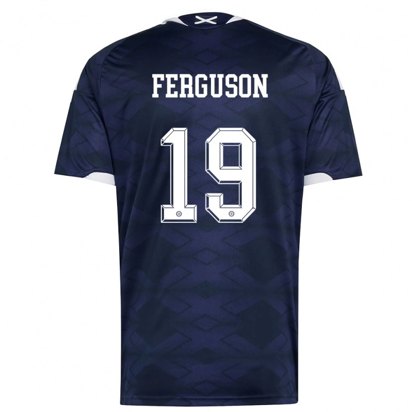 Danxen Niño Camiseta Escocia Lewis Ferguson #19 Marino Blanco 1ª Equipación 26-28 La Camisa