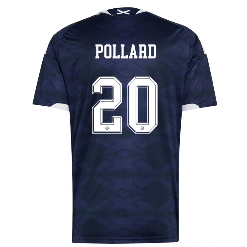 Danxen Niño Camiseta Escocia Lancelot Pollard #20 Marino Blanco 1ª Equipación 26-28 La Camisa