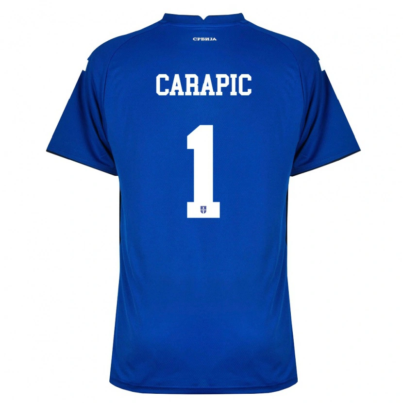 Danxen Niño Camiseta Serbia Vladan Carapic #1 Marino Rojo 1ª Equipación 26-28 La Camisa