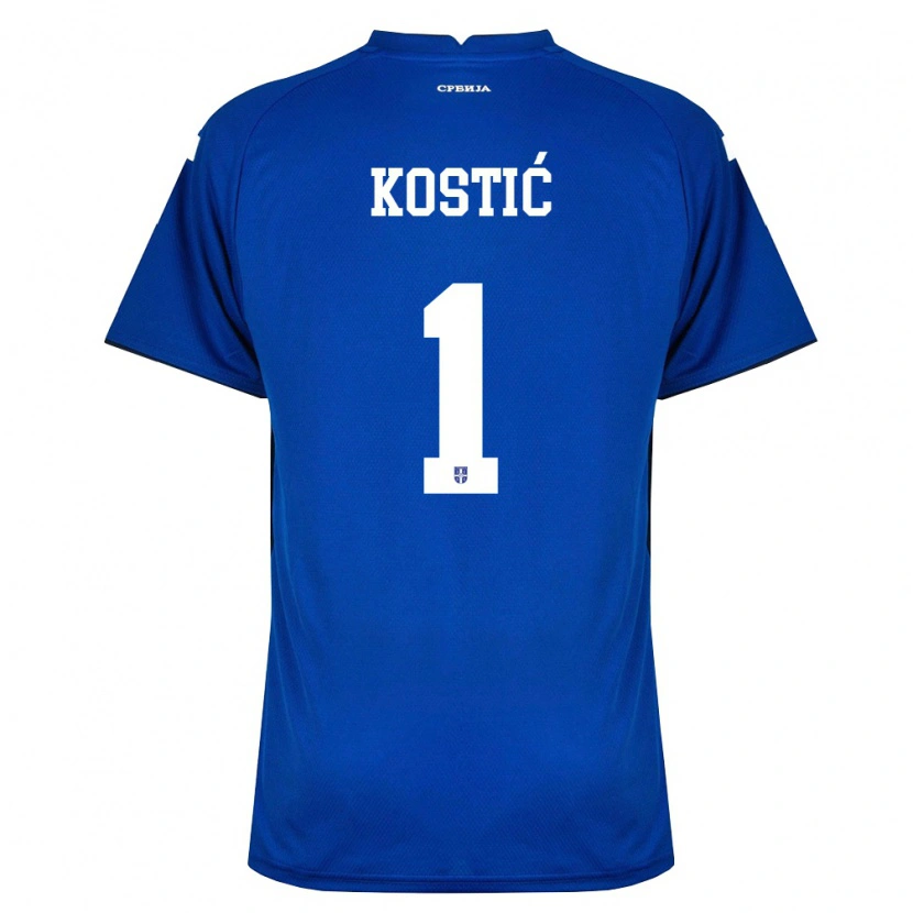 Danxen Niño Camiseta Serbia Milica Kostic #1 Marino Rojo 1ª Equipación 26-28 La Camisa