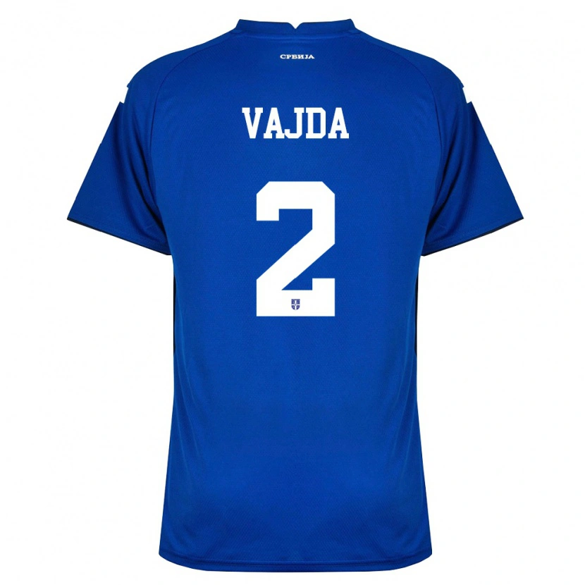 Danxen Niño Camiseta Serbia Orsoja Vajda #2 Marino Rojo 1ª Equipación 26-28 La Camisa