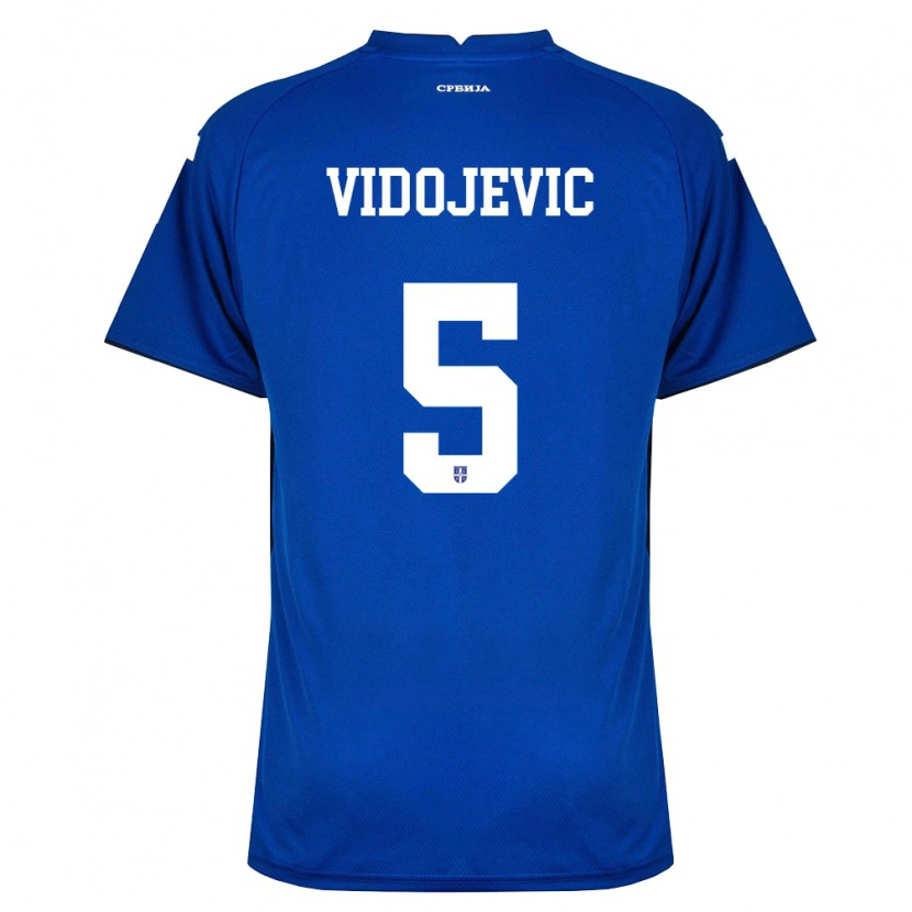 Danxen Niño Camiseta Serbia Nemanja Vidojevic #5 Marino Rojo 1ª Equipación 26-28 La Camisa