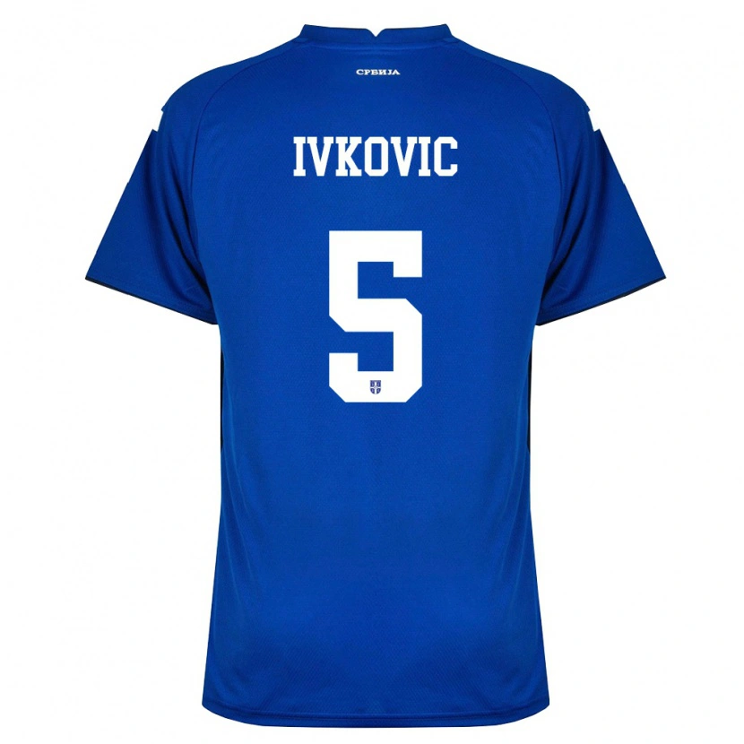 Danxen Niño Camiseta Serbia Ognjen Ivkovic #5 Marino Rojo 1ª Equipación 26-28 La Camisa