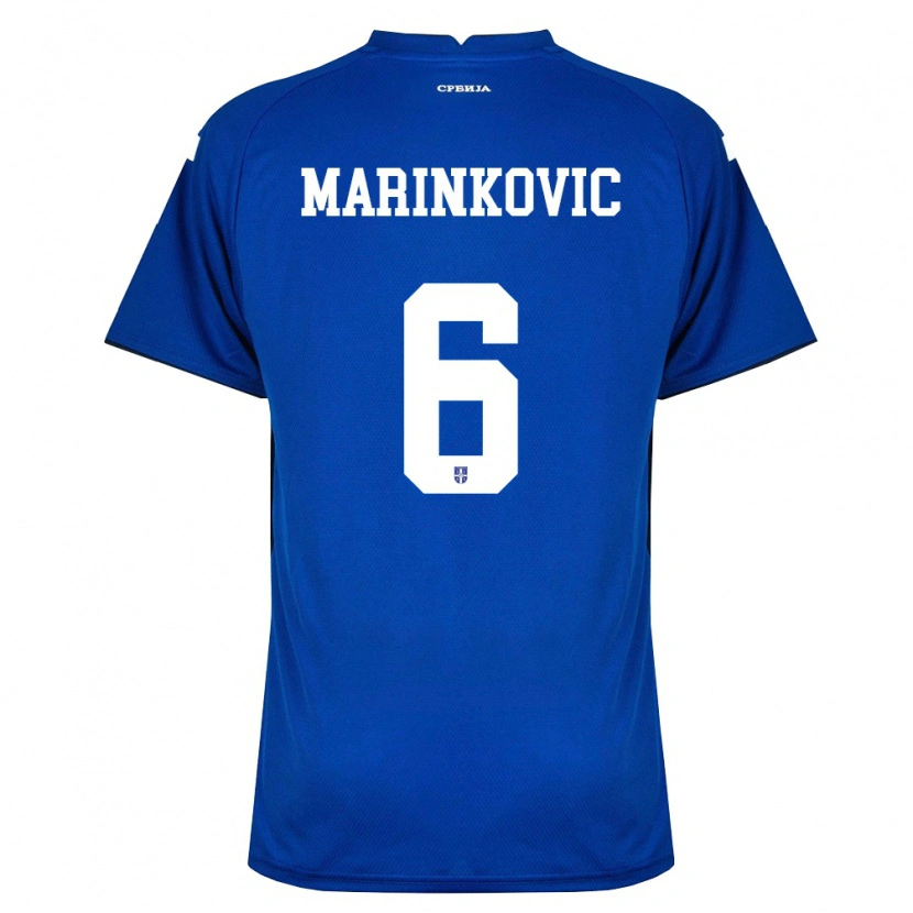 Danxen Niño Camiseta Serbia Vojin Marinkovic #6 Marino Rojo 1ª Equipación 26-28 La Camisa