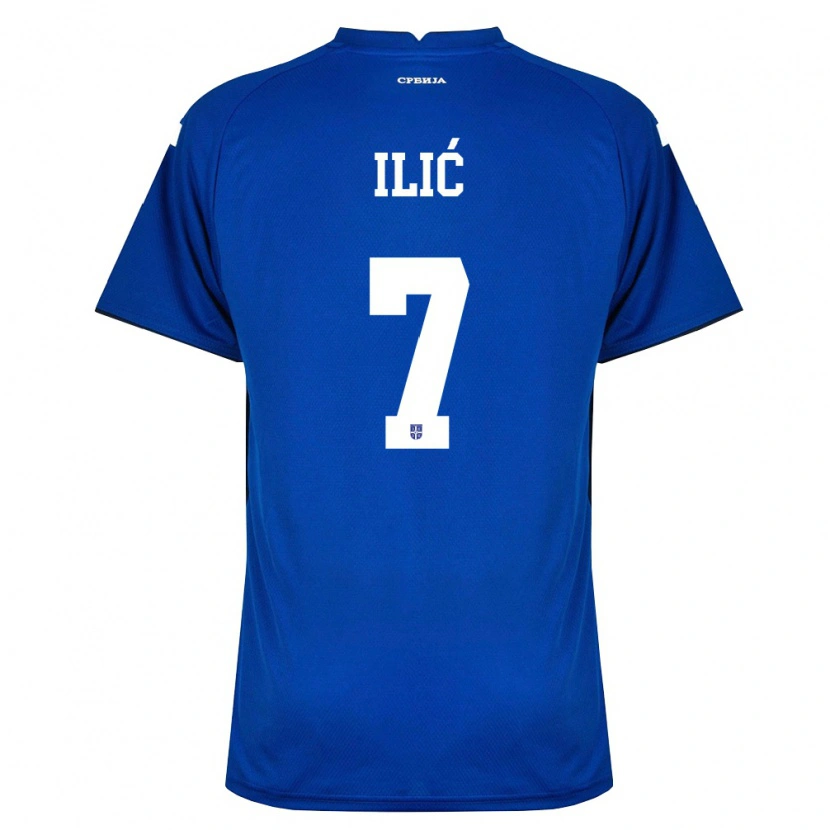 Danxen Niño Camiseta Serbia Luka Ilic #7 Marino Rojo 1ª Equipación 26-28 La Camisa