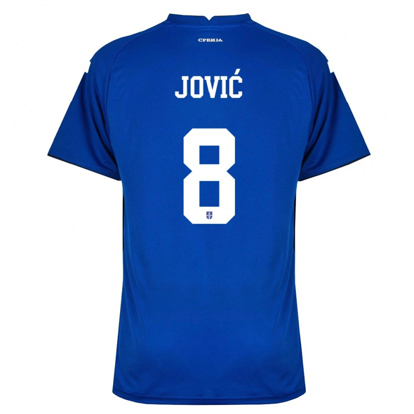 Danxen Niño Camiseta Serbia Luka Jović #8 Marino Rojo 1ª Equipación 26-28 La Camisa