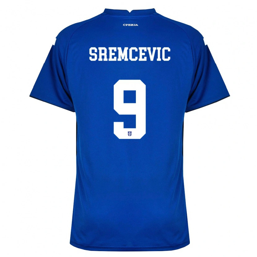 Danxen Niño Camiseta Serbia Uros Sremcevic #9 Marino Rojo 1ª Equipación 26-28 La Camisa