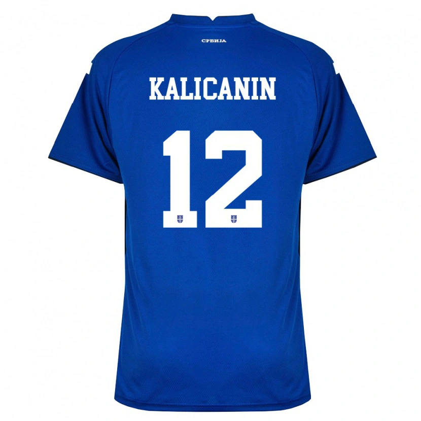 Danxen Niño Camiseta Serbia Lazar Kalicanin #12 Marino Rojo 1ª Equipación 26-28 La Camisa