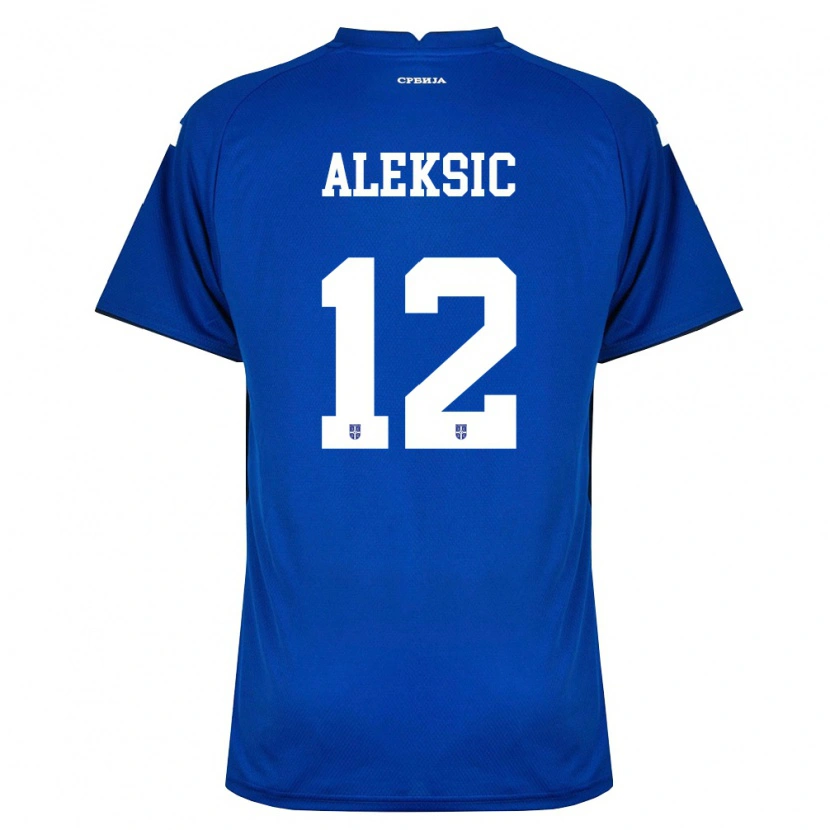 Danxen Niño Camiseta Serbia Strahinja Aleksic #12 Marino Rojo 1ª Equipación 26-28 La Camisa