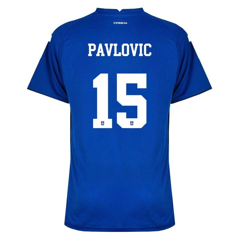 Danxen Niño Camiseta Serbia Dusan Pavlovic #15 Marino Rojo 1ª Equipación 26-28 La Camisa