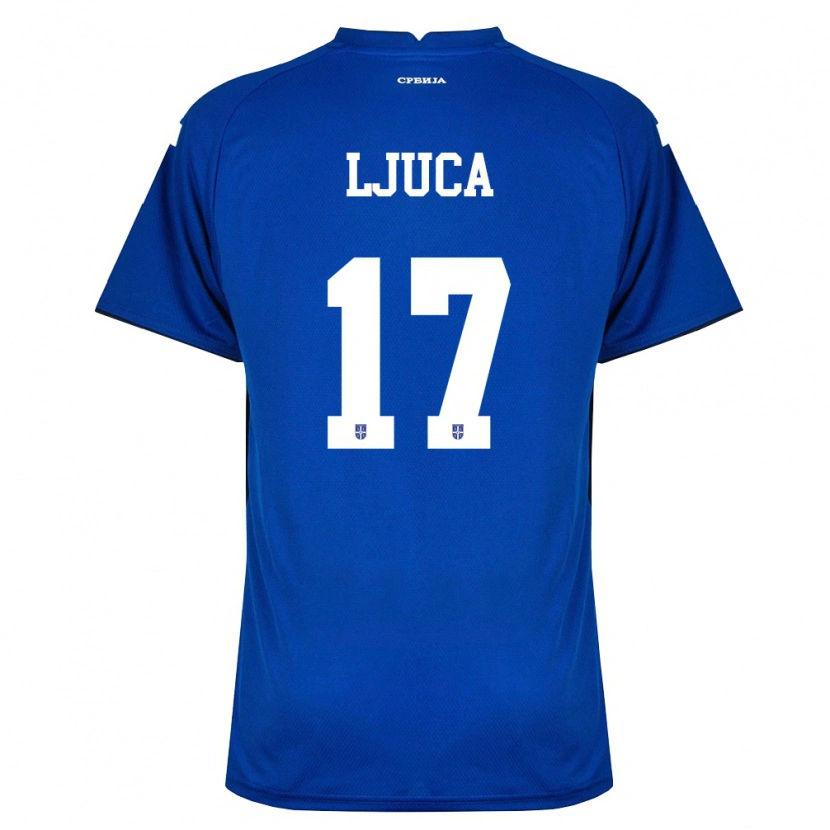 Danxen Niño Camiseta Serbia Milos Ljuca #17 Marino Rojo 1ª Equipación 26-28 La Camisa