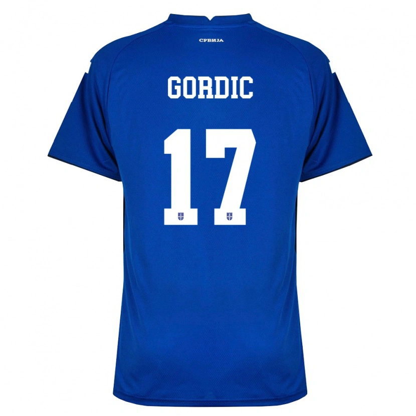 Danxen Niño Camiseta Serbia Djordje Gordic #17 Marino Rojo 1ª Equipación 26-28 La Camisa