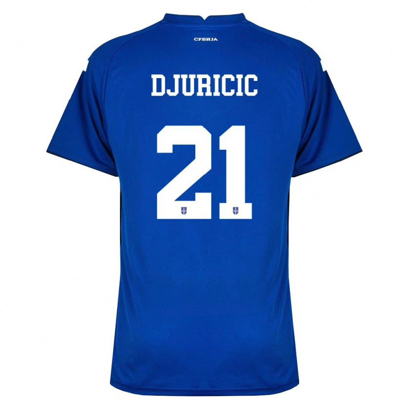 Danxen Niño Camiseta Serbia Filip Djuricic #21 Marino Rojo 1ª Equipación 26-28 La Camisa