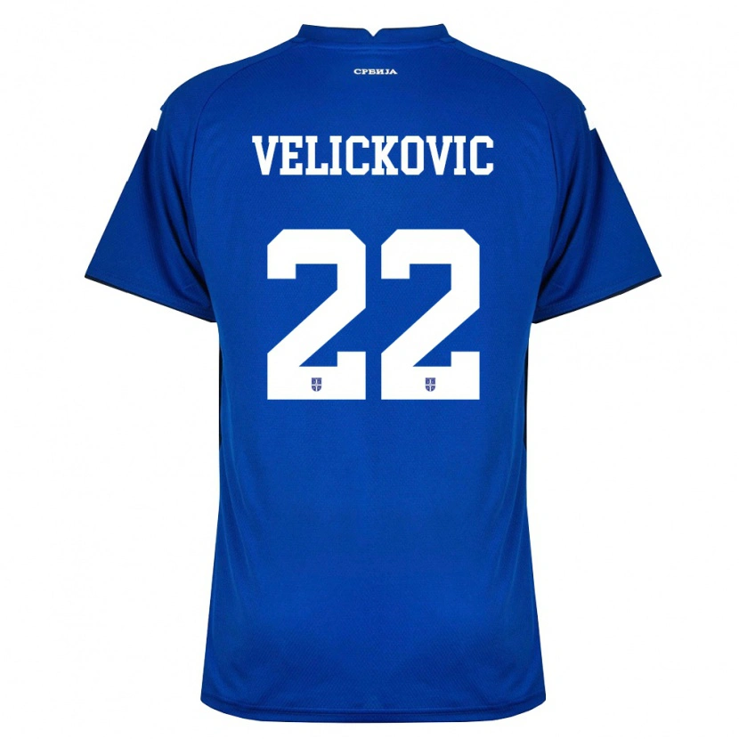 Danxen Niño Camiseta Serbia Marko Velickovic #22 Marino Rojo 1ª Equipación 26-28 La Camisa
