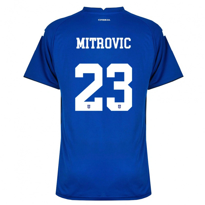 Danxen Niño Camiseta Serbia Vuk Mitrovic #23 Marino Rojo 1ª Equipación 26-28 La Camisa