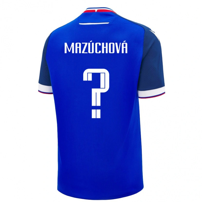 Danxen Niño Camiseta Eslovaquia Lenka Mazúchová #0 Azul Blanco 1ª Equipación 26-28 La Camisa