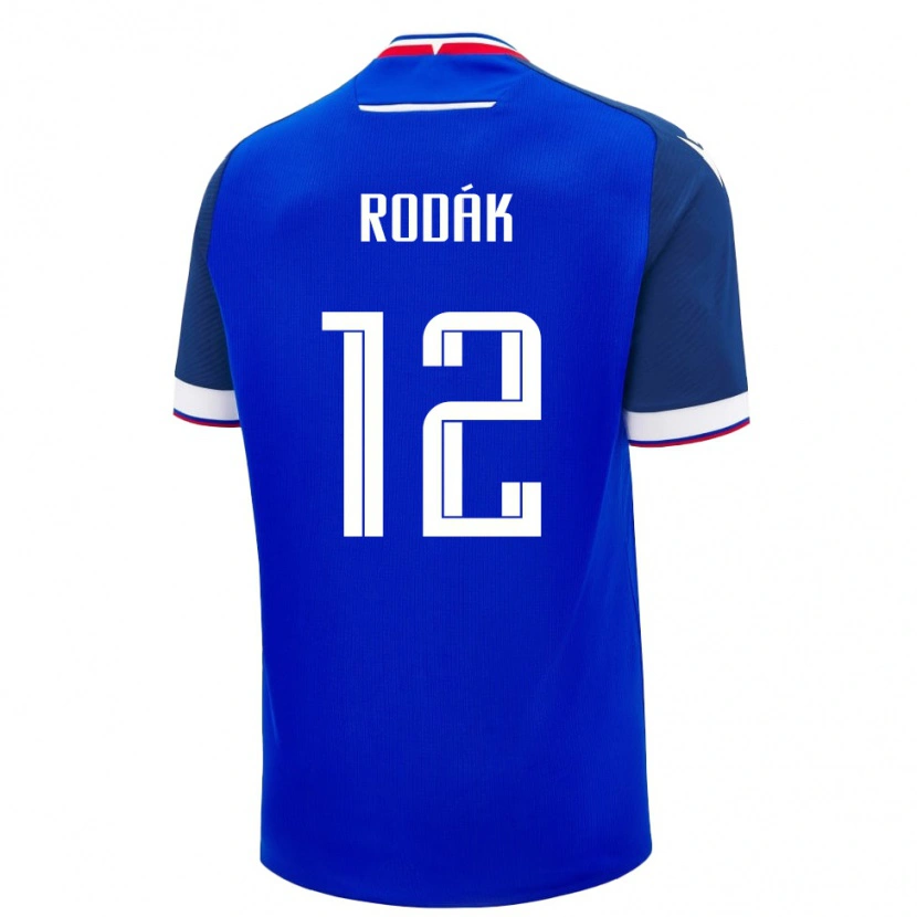 Danxen Niño Camiseta Eslovaquia Marek Rodák #12 Azul Blanco 1ª Equipación 26-28 La Camisa