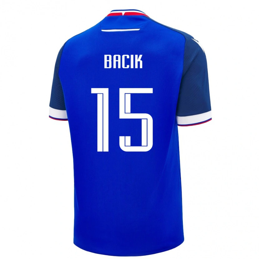 Danxen Niño Camiseta Eslovaquia Martin Bacik #15 Azul Blanco 1ª Equipación 26-28 La Camisa