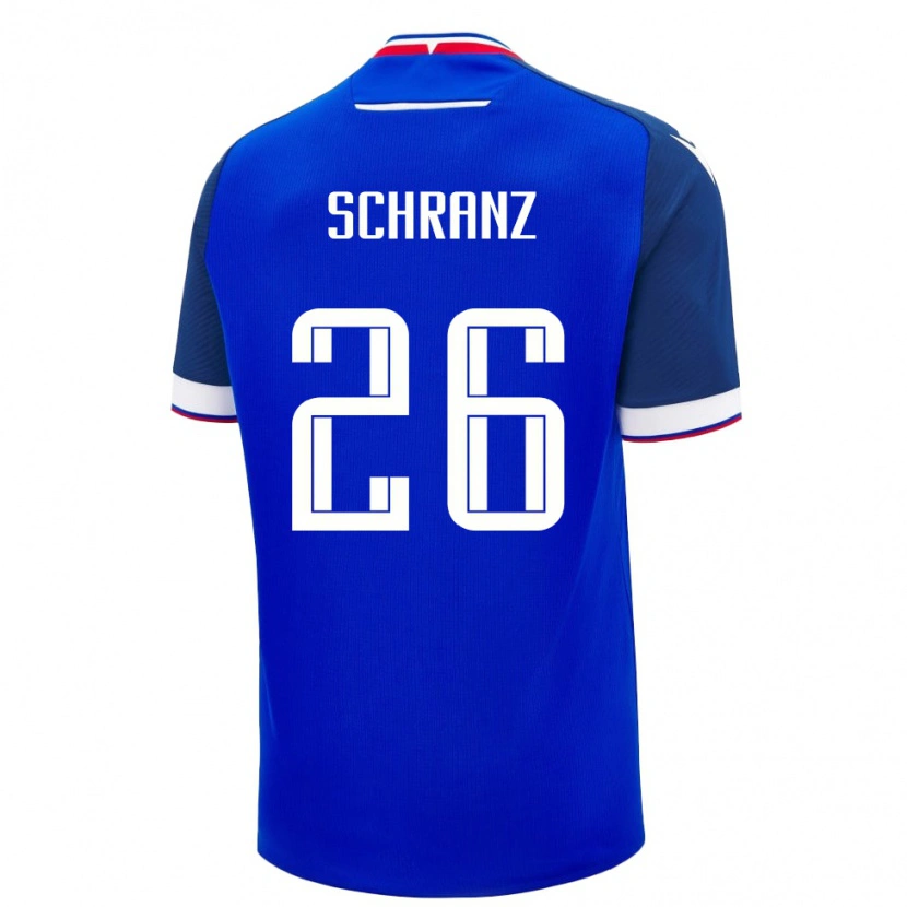 Danxen Niño Camiseta Eslovaquia Ivan Schranz #26 Azul Blanco 1ª Equipación 26-28 La Camisa