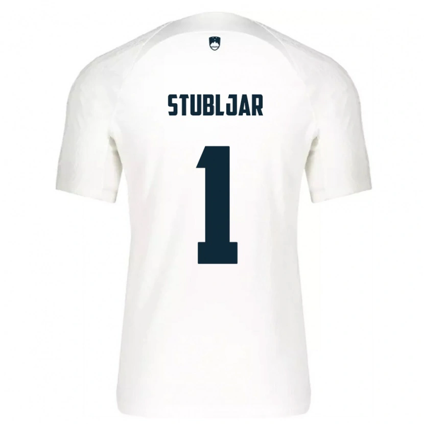 Danxen Niño Camiseta Eslovenia Lovro Stubljar #1 Blanco Azul 1ª Equipación 26-28 La Camisa