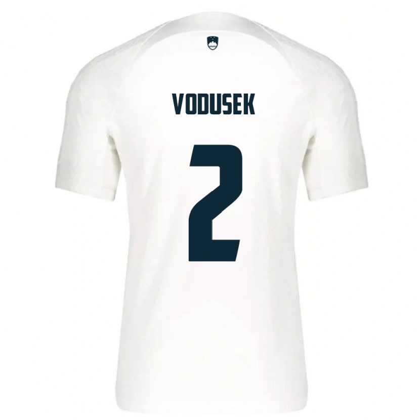 Danxen Niño Camiseta Eslovenia Luka Vodusek #2 Blanco Azul 1ª Equipación 26-28 La Camisa