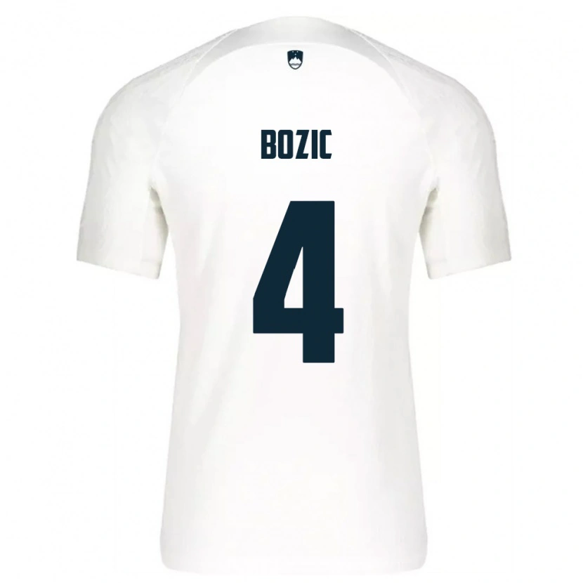 Danxen Niño Camiseta Eslovenia Viktor Bozic #4 Blanco Azul 1ª Equipación 26-28 La Camisa