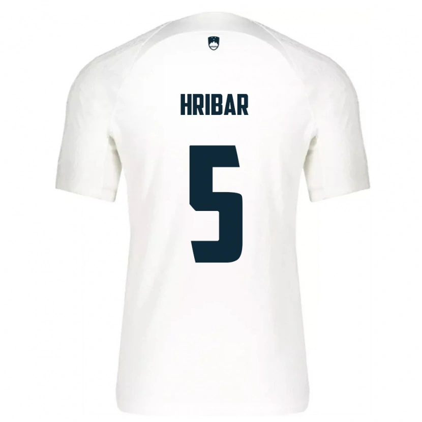 Danxen Niño Camiseta Eslovenia Gal Hribar #5 Blanco Azul 1ª Equipación 26-28 La Camisa
