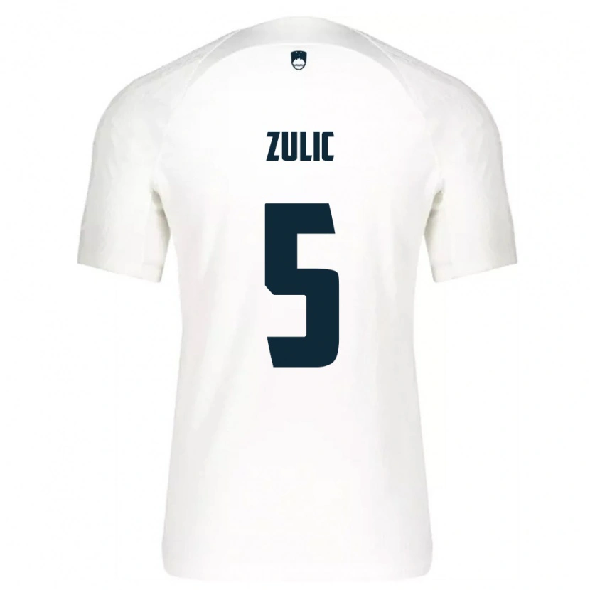 Danxen Niño Camiseta Eslovenia Anel Zulic #5 Blanco Azul 1ª Equipación 26-28 La Camisa