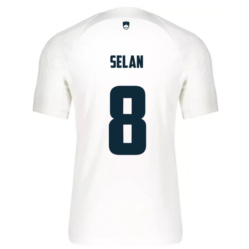 Danxen Niño Camiseta Eslovenia Beno Selan #8 Blanco Azul 1ª Equipación 26-28 La Camisa