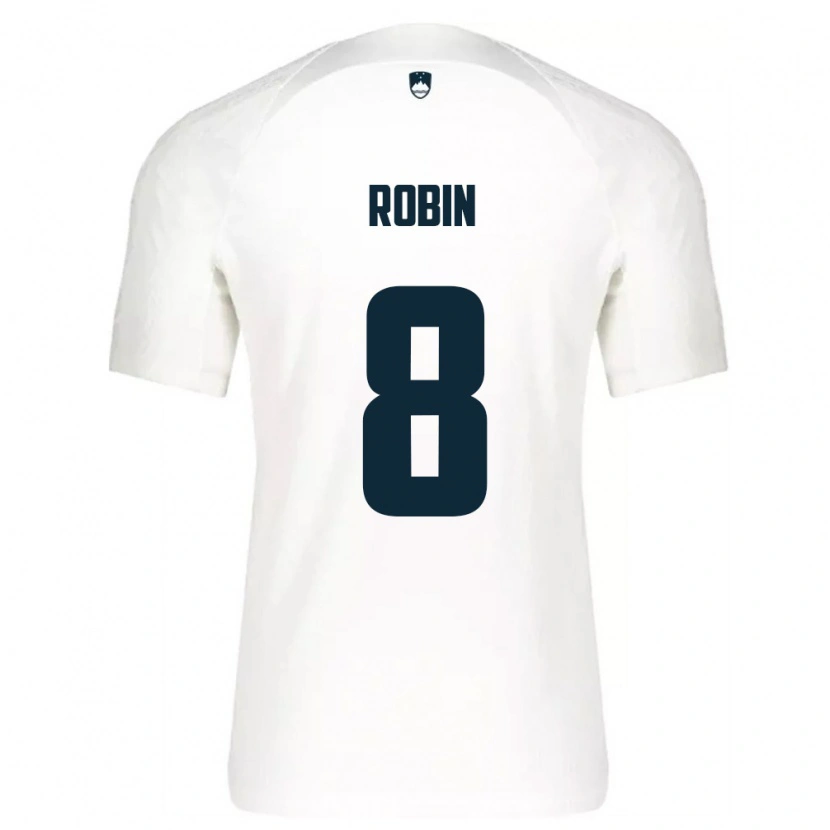 Danxen Niño Camiseta Eslovenia Jaka Robin #8 Blanco Azul 1ª Equipación 26-28 La Camisa