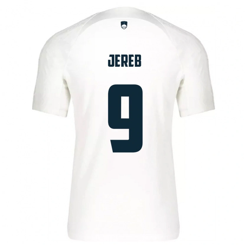 Danxen Niño Camiseta Eslovenia David Jereb #9 Blanco Azul 1ª Equipación 26-28 La Camisa
