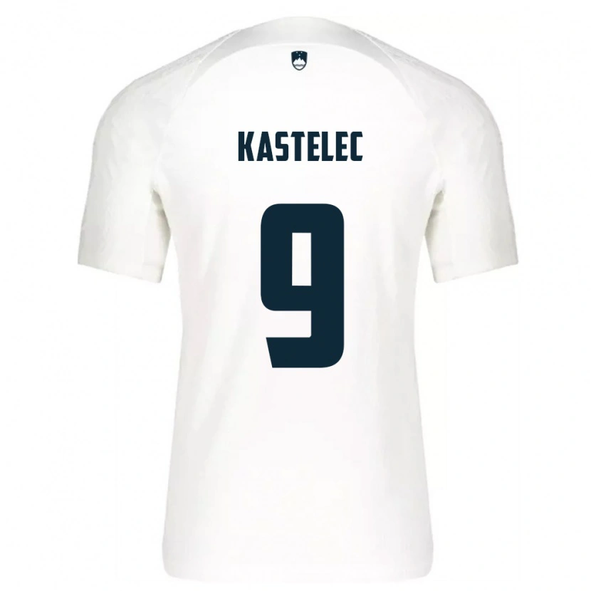 Danxen Niño Camiseta Eslovenia Mirjam Kastelec #9 Blanco Azul 1ª Equipación 26-28 La Camisa